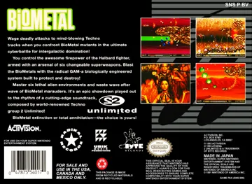 BioMetal (USA) box cover back